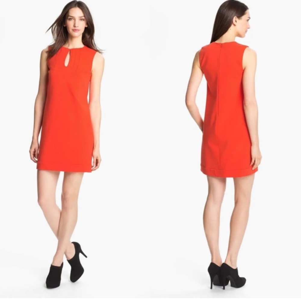 Diane Von Furstenberg Coral Red Kadijah Mini Dress